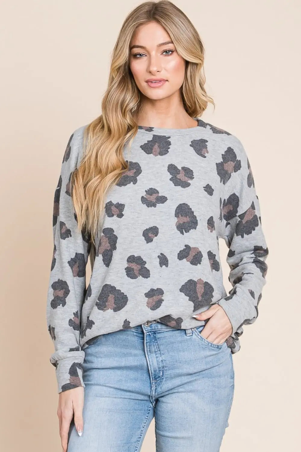 BOMBOM Leopard Drop Shoulder T-Shirt-Very Besty