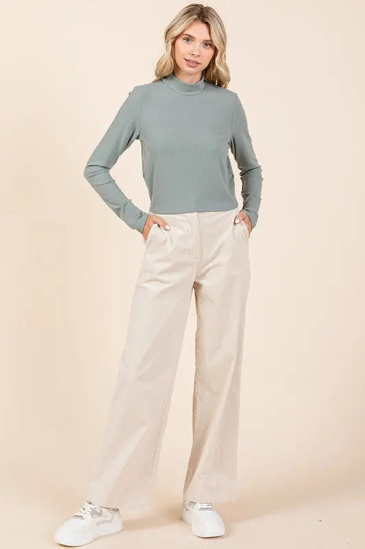 Mittoshop Corduroy Back Elastic Waist Pants-Very Besty