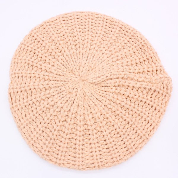 KNITTED CABLE KNIT FASHION BERET-Very Besty