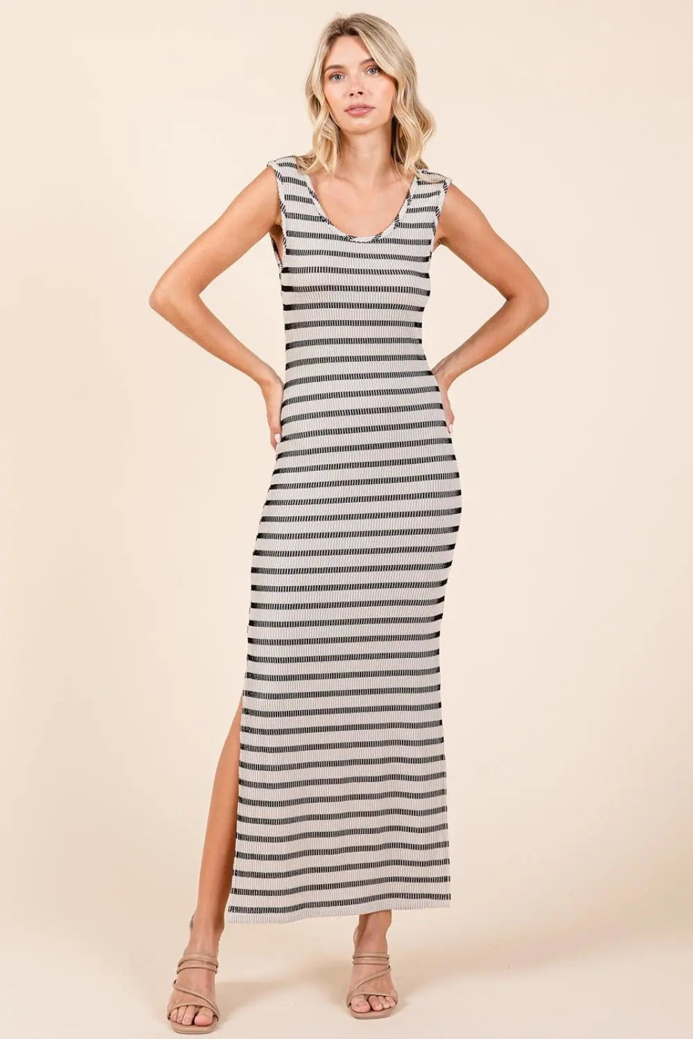 Mittoshop Striped Scoop Neck Sleeveless Maxi Dress-Very Besty
