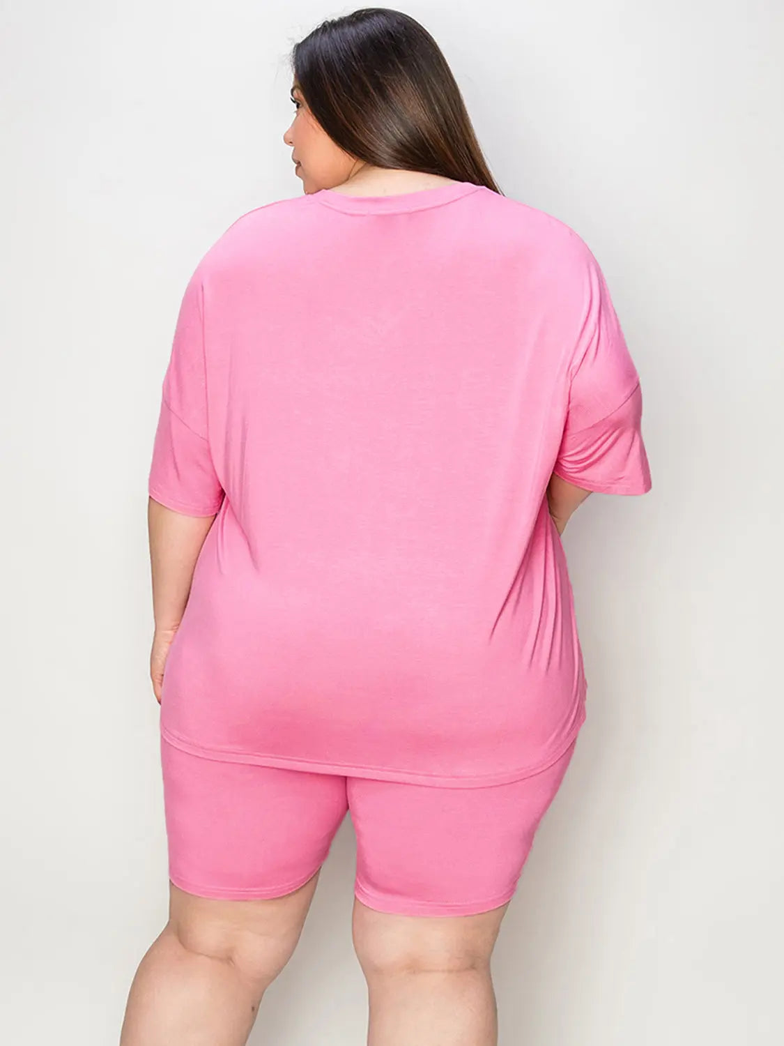 Basic Bae Full Size V-Neck Drop Shoulder T-Shirt and Shorts Set-Very Besty