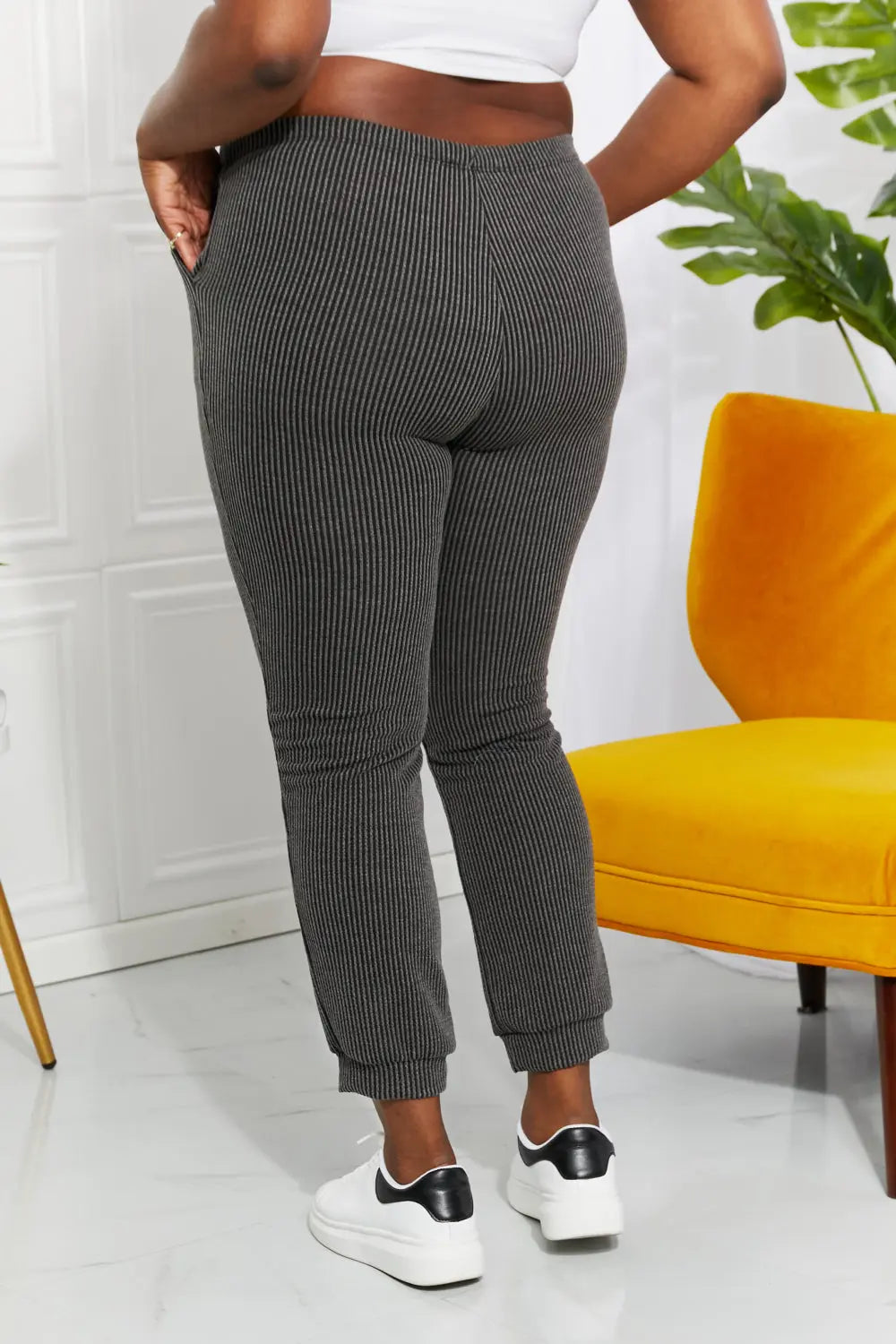 Blumin Apparel Full Size Easy Living Ribbed Joggers-Very Besty