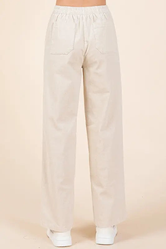 Mittoshop Corduroy Back Elastic Waist Pants-Very Besty