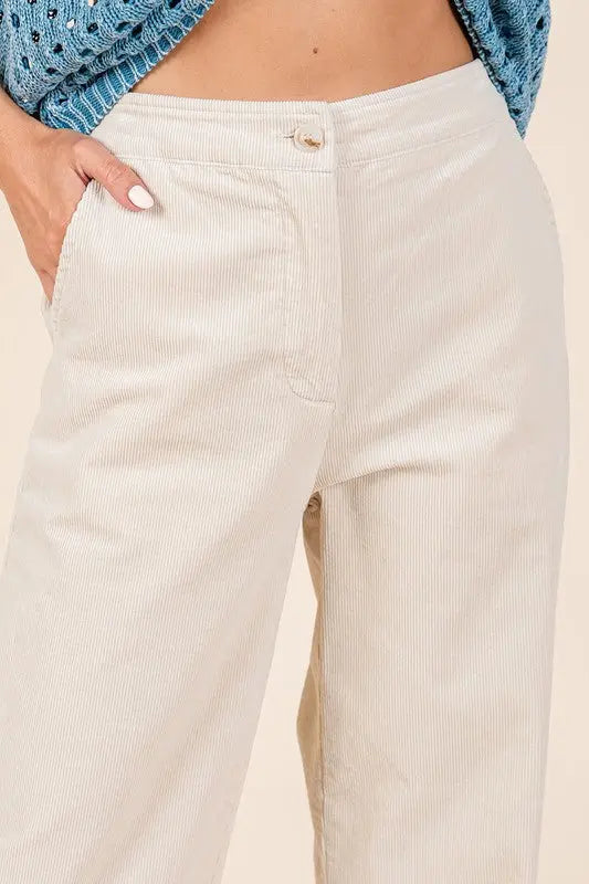 Mittoshop Corduroy Back Elastic Waist Pants-Very Besty