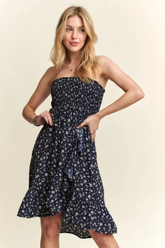 ADORA Smocked Floral Tube Dress with Pockets-Very Besty
