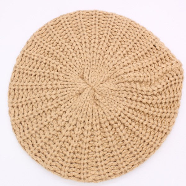 KNITTED CABLE KNIT FASHION BERET-Very Besty