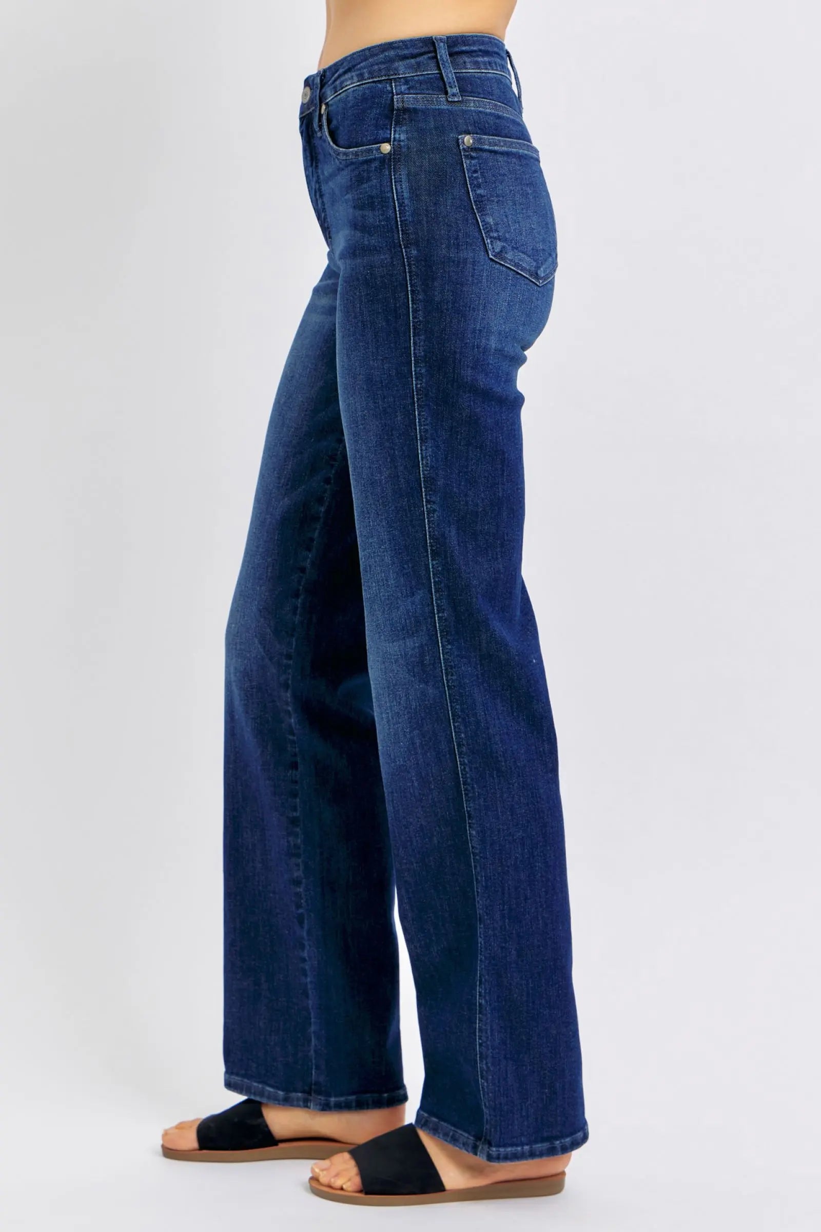 Judy Blue Full Size Tummy Control Straight Jeans Plus Size-Very Besty