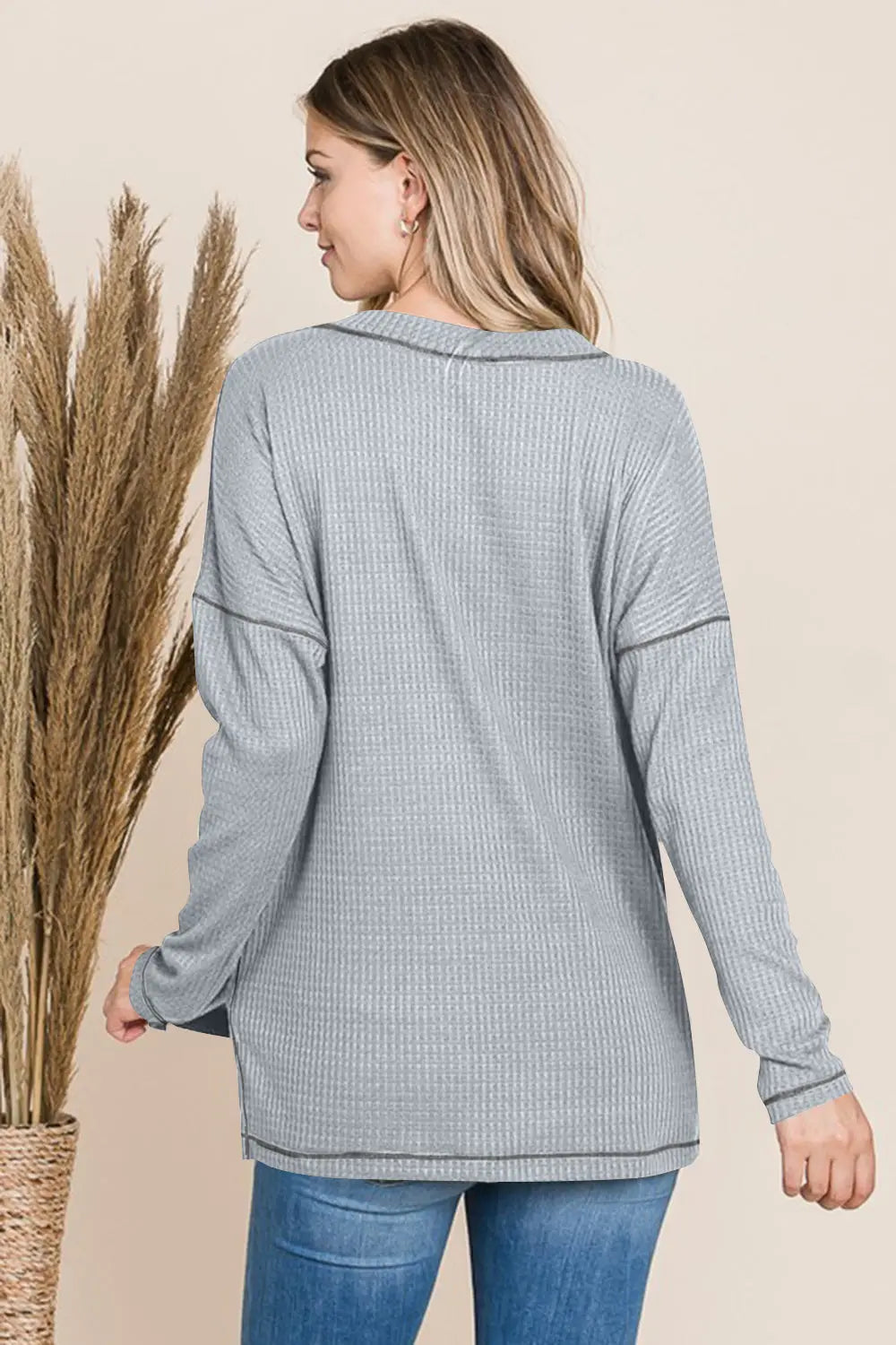 Reborn J V Neck Long Sleeve Top-Very Besty