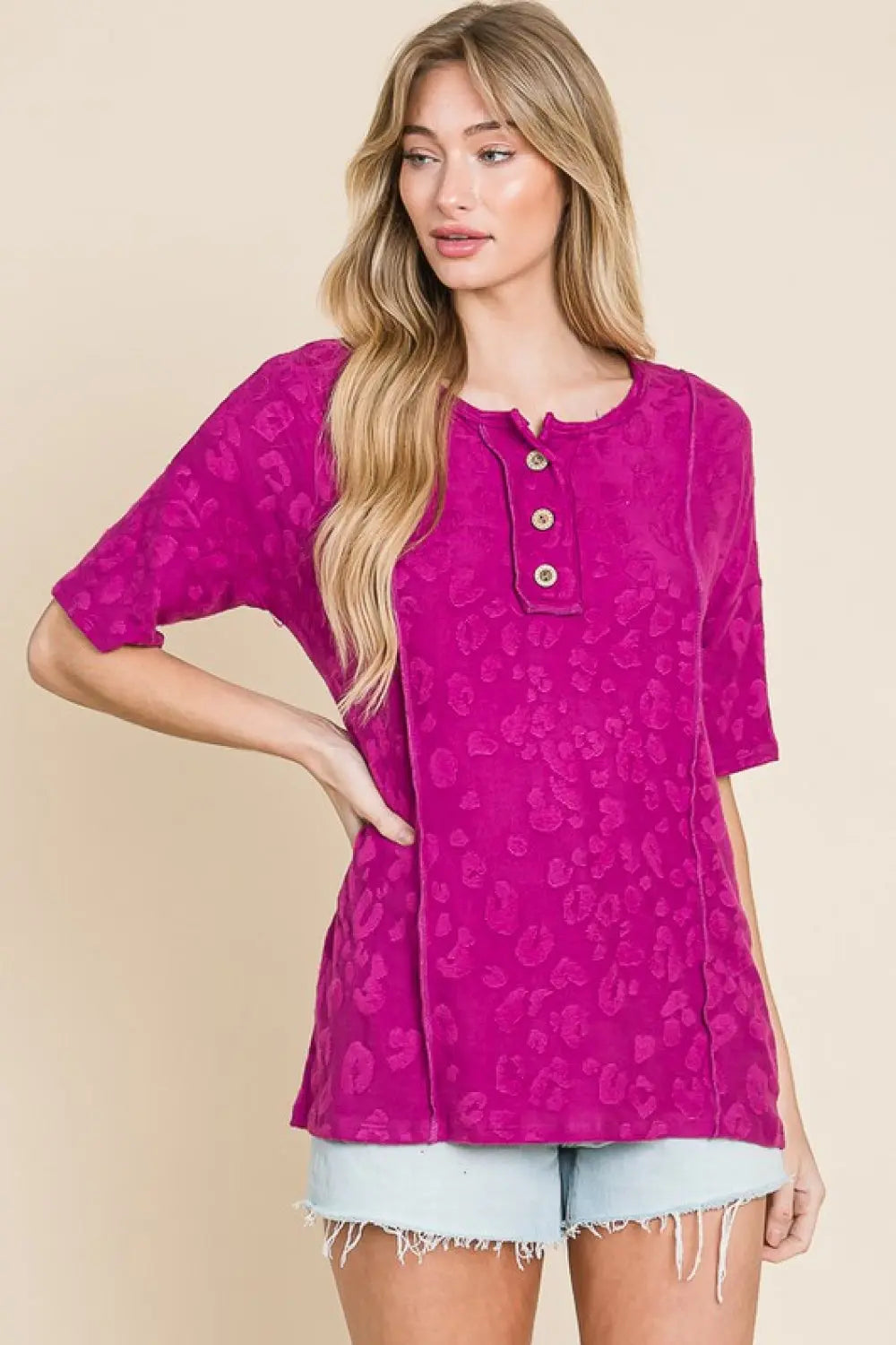 BOMBOM At The Fair Animal Textured Top-Very Besty