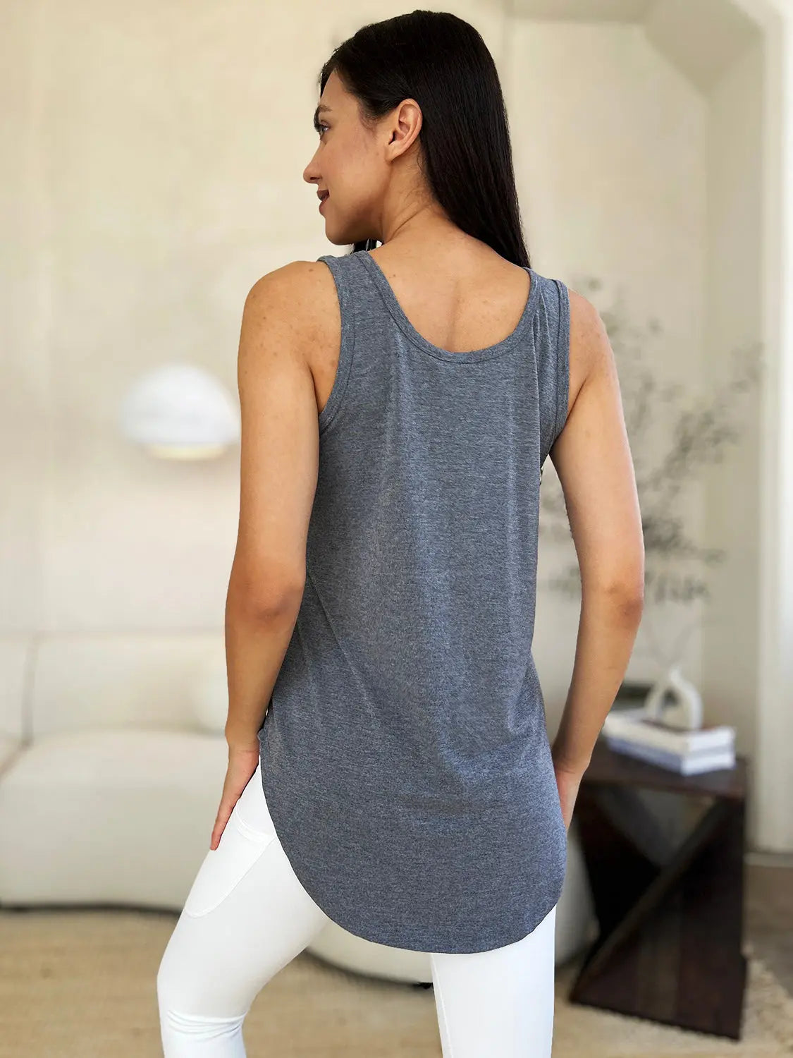Basic Bae Full Size Round Neck Curved Hem Tank-Very Besty