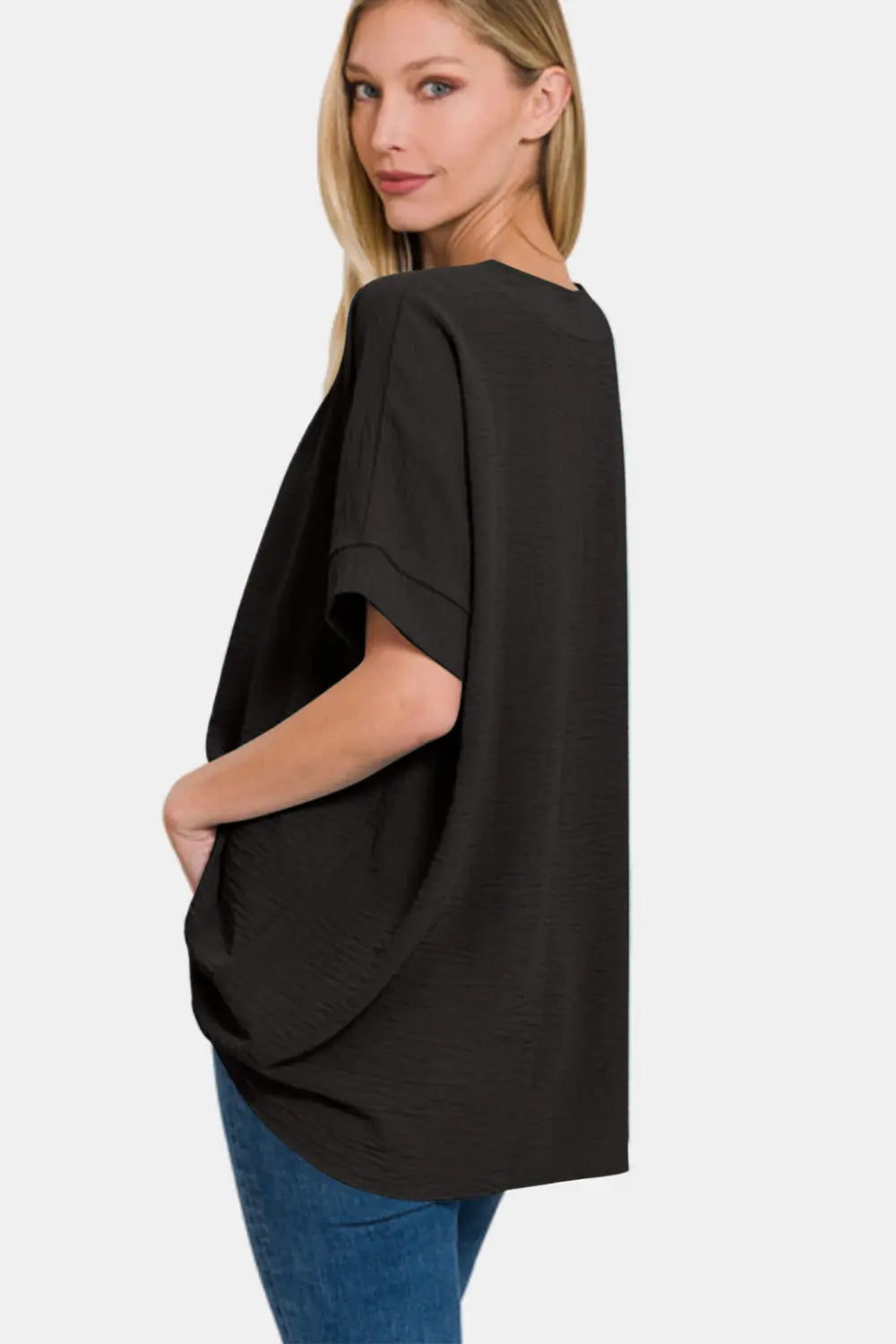 Zenana Full Size V-Neck Short Sleeve Top-Very Besty