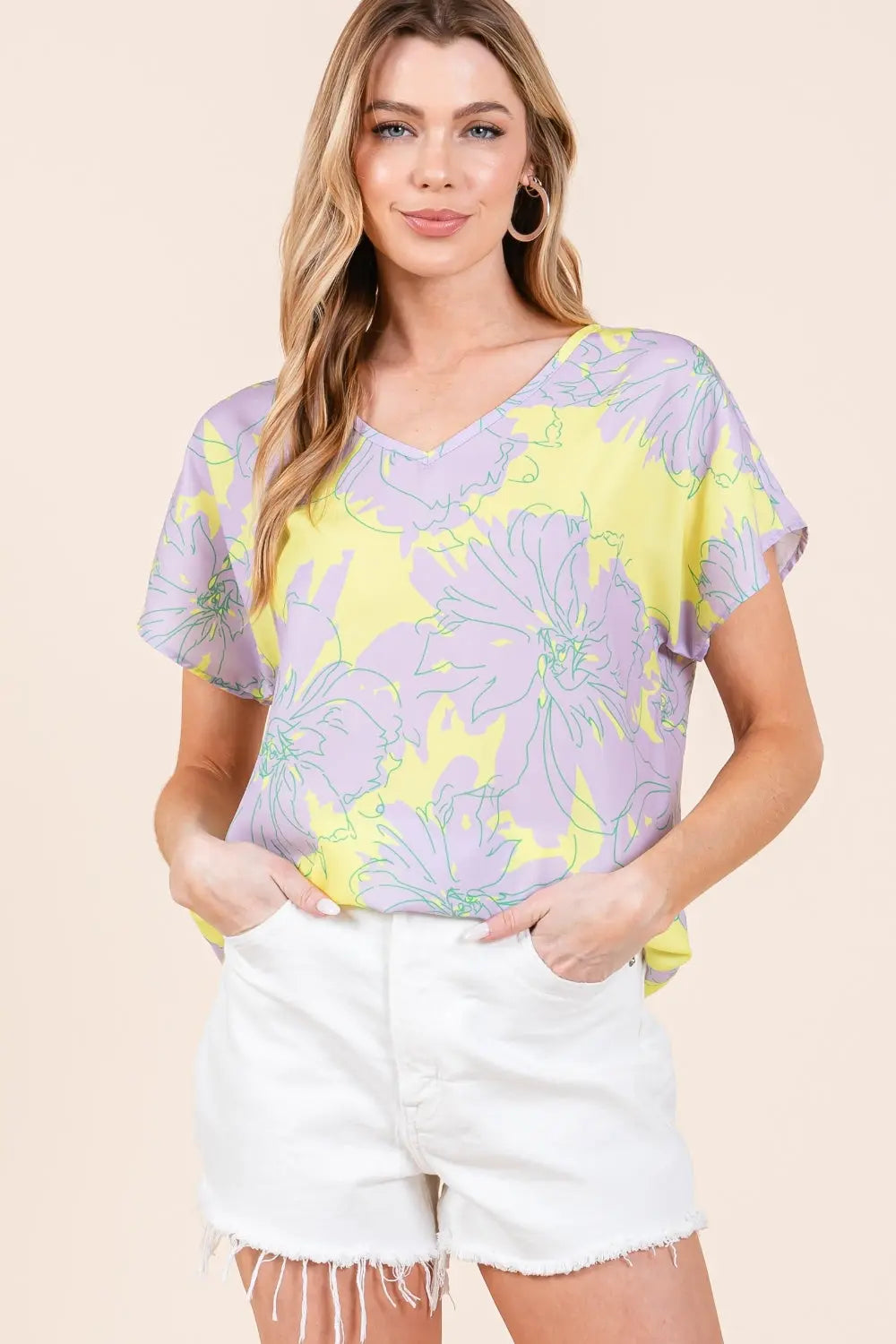 BOMBOM Floral Short Sleeve T-Shirt-Very Besty
