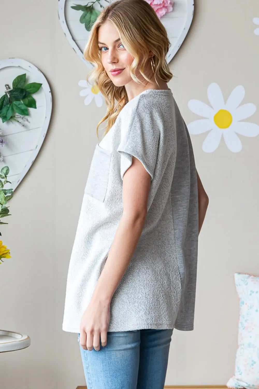 Heimish Full Size Pocketed Round Neck Short Sleeve T-Shirt-Very Besty