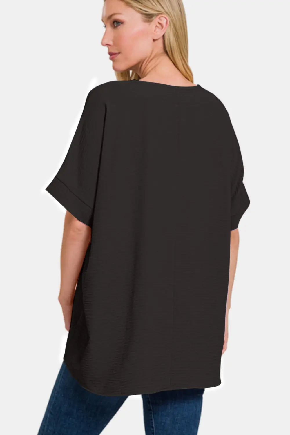 Zenana Full Size V-Neck Short Sleeve Top-Very Besty