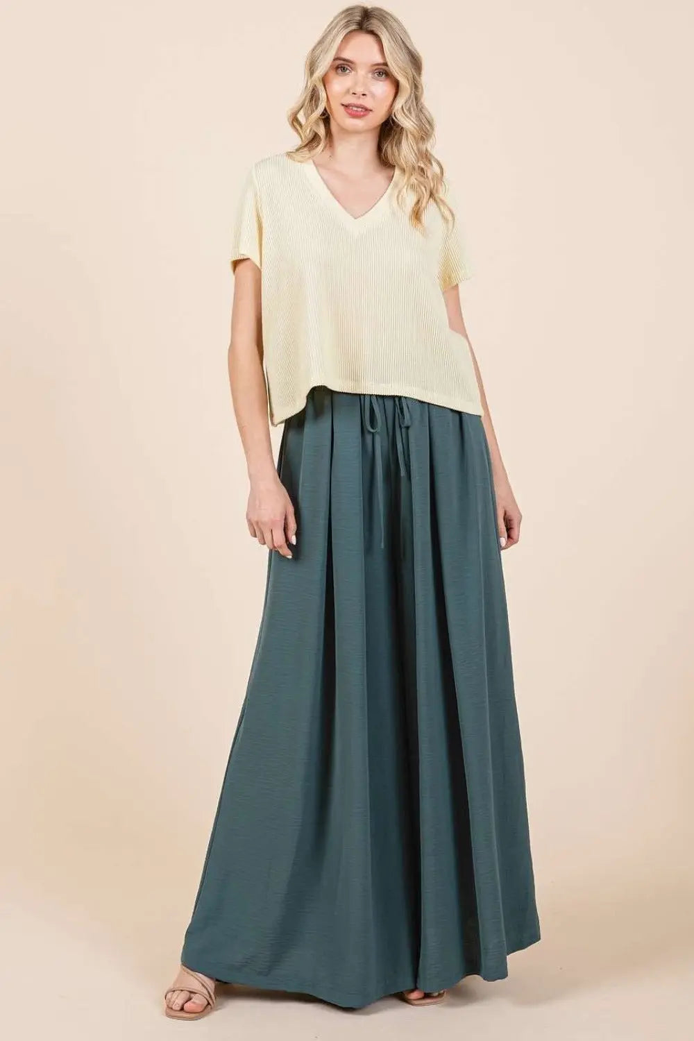 Mittoshop Pleated Wide Leg Pants-Very Besty