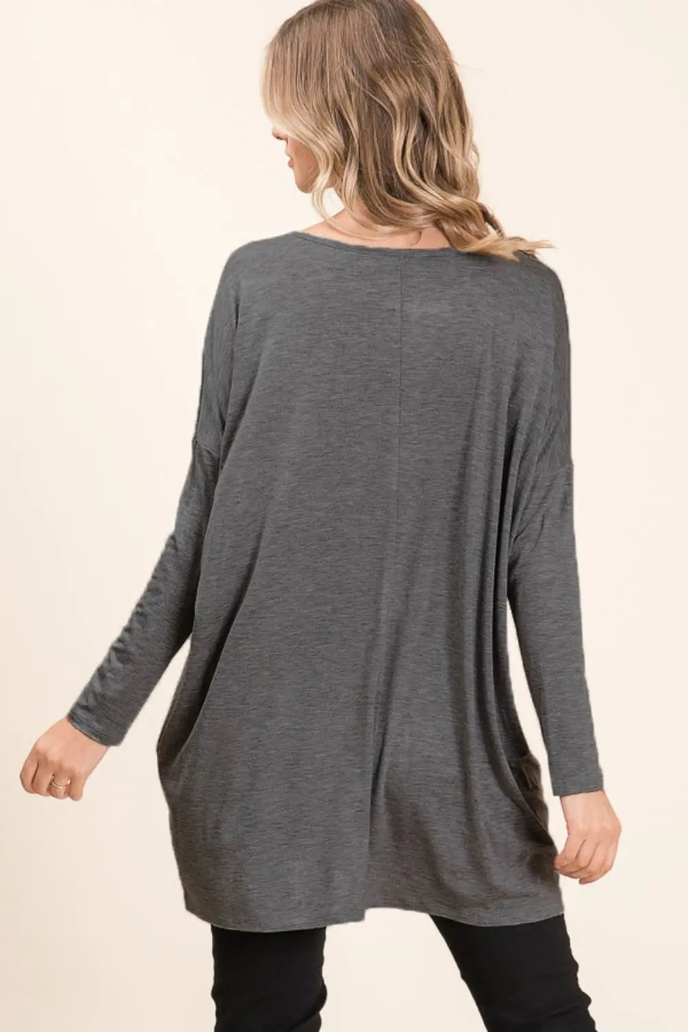 BOMBOM Round Neck Long Sleeve Oversized Top-Very Besty