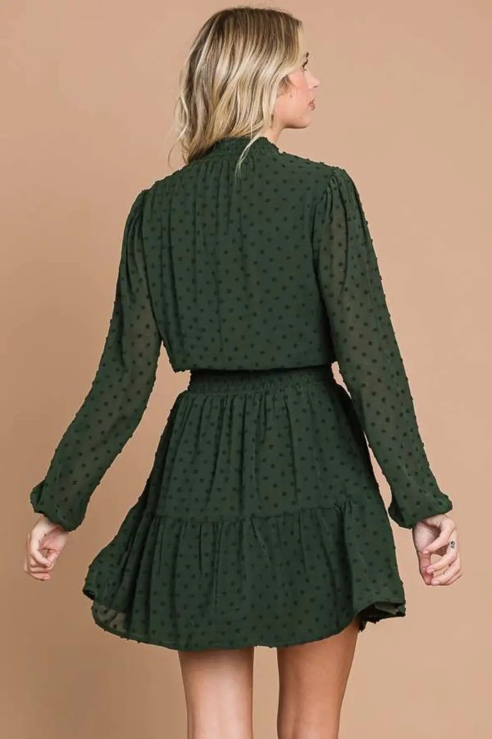 Culture Code Swiss Dot Smock Neck Mini Dress with Pockets-Very Besty