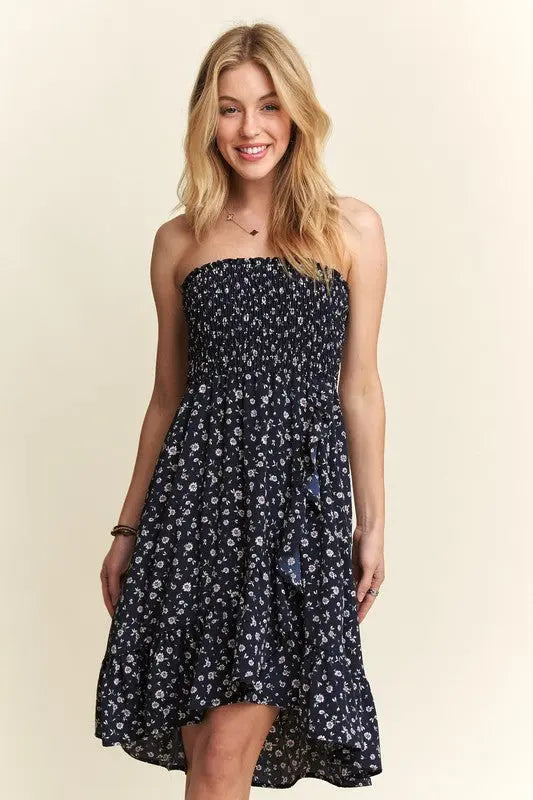 ADORA Smocked Floral Tube Dress with Pockets-Very Besty