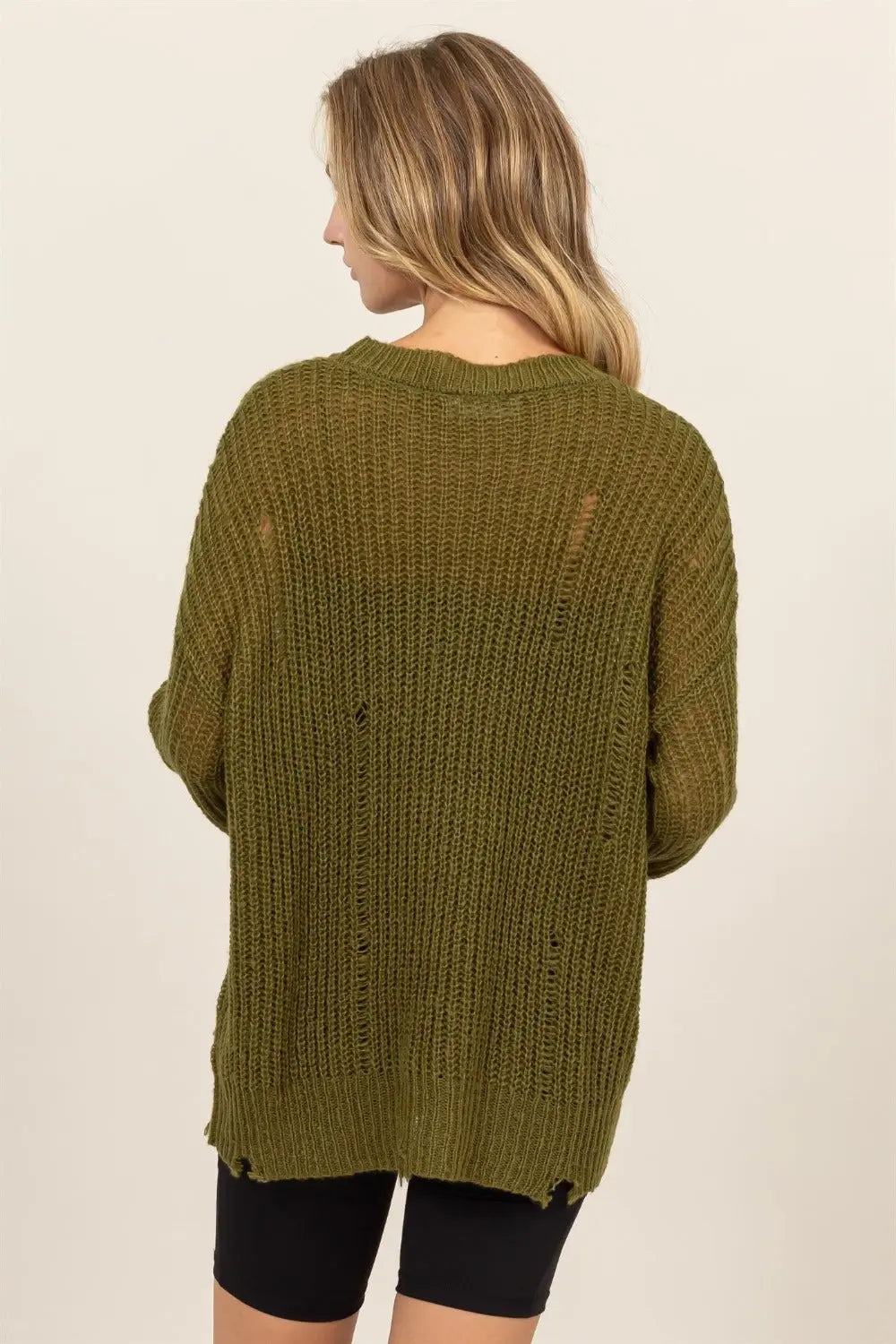 HYFVE Distressed Long Sleeve Knit Top-Very Besty