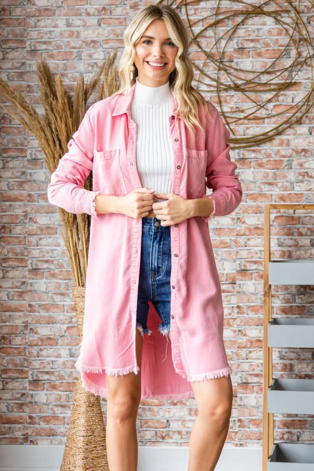 Veveret Button-Up Shirt Dress-Very Besty
