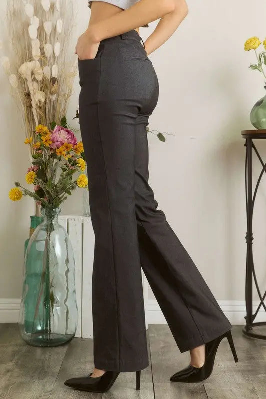 Mittoshop Full Size Solid Color Pants with Pocket Plus Size-Very Besty