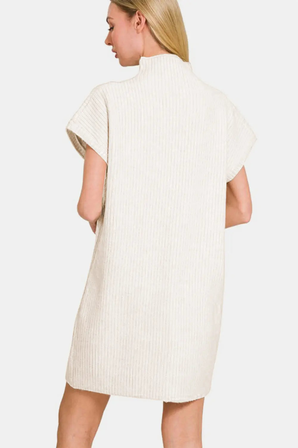 Zenana Short Sleeve Sweater Mini Dress-Very Besty