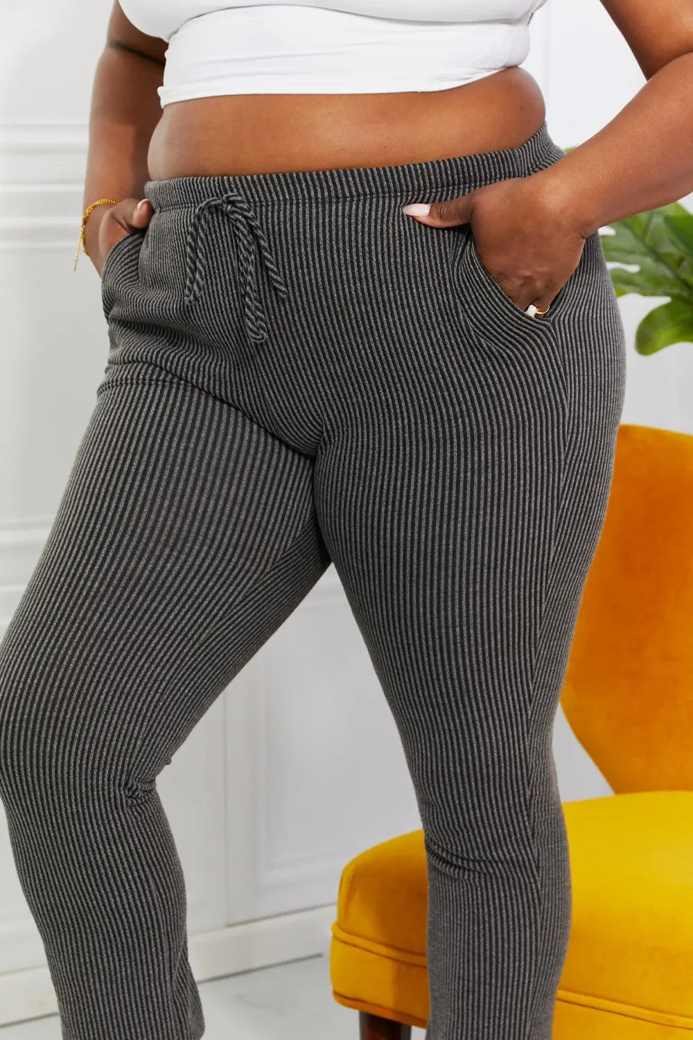 Blumin Apparel Full Size Easy Living Ribbed Joggers-Very Besty
