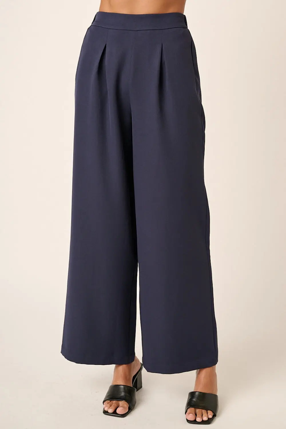 Mittoshop Inverted Pleat Detail Wide Leg Pants-Very Besty