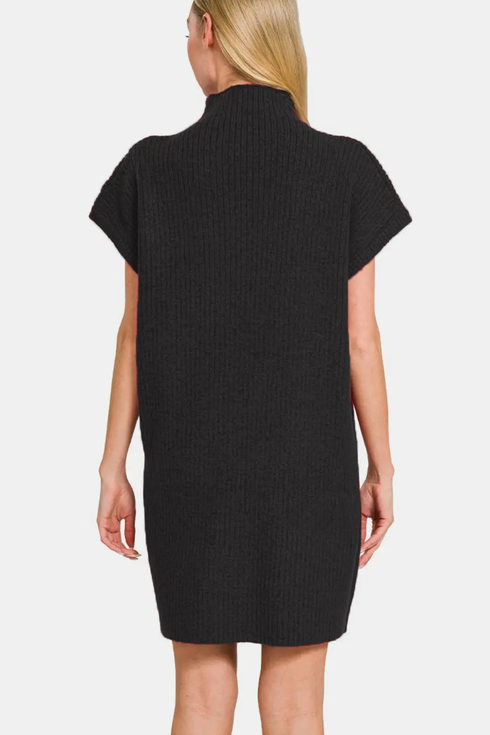 Zenana Short Sleeve Sweater Mini Dress-Very Besty
