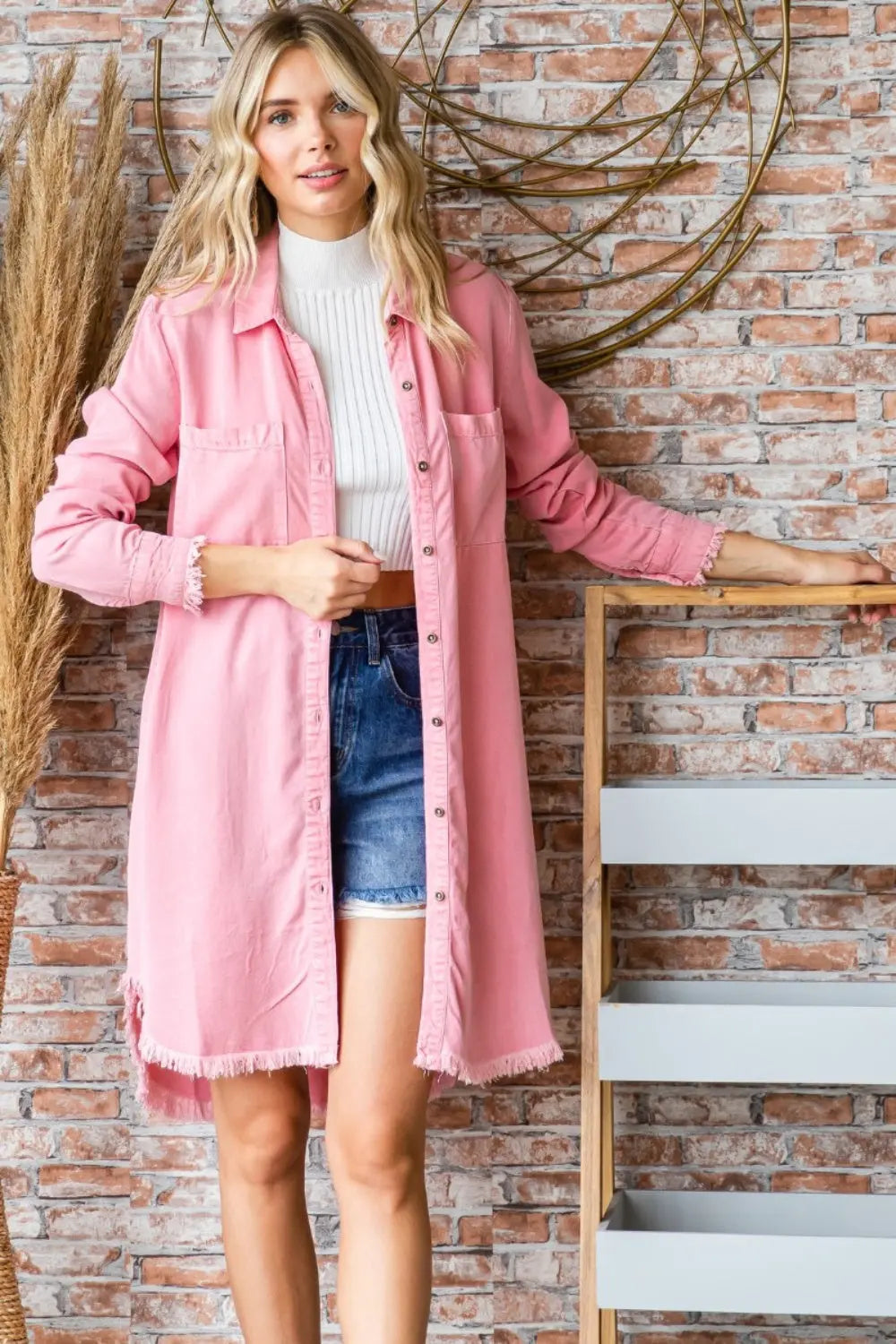 Veveret Button-Up Shirt Dress-Very Besty