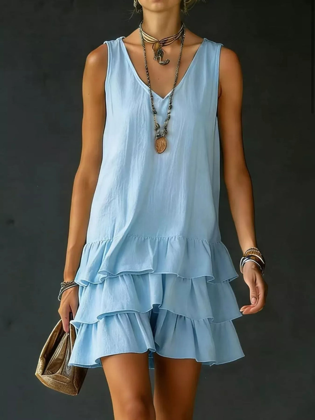 Very Besty ruffled-hem sleeveless brunch dress, sized S–3X