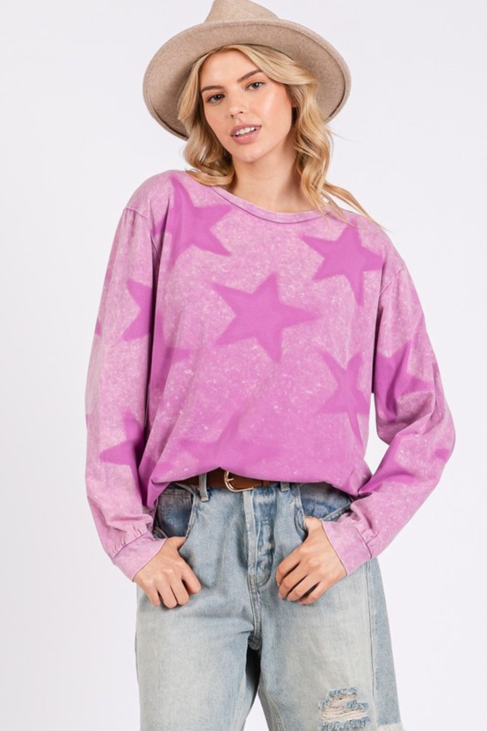 SAGE + FIG Mineral Wash Star Pattern T-Shirt-Very Besty