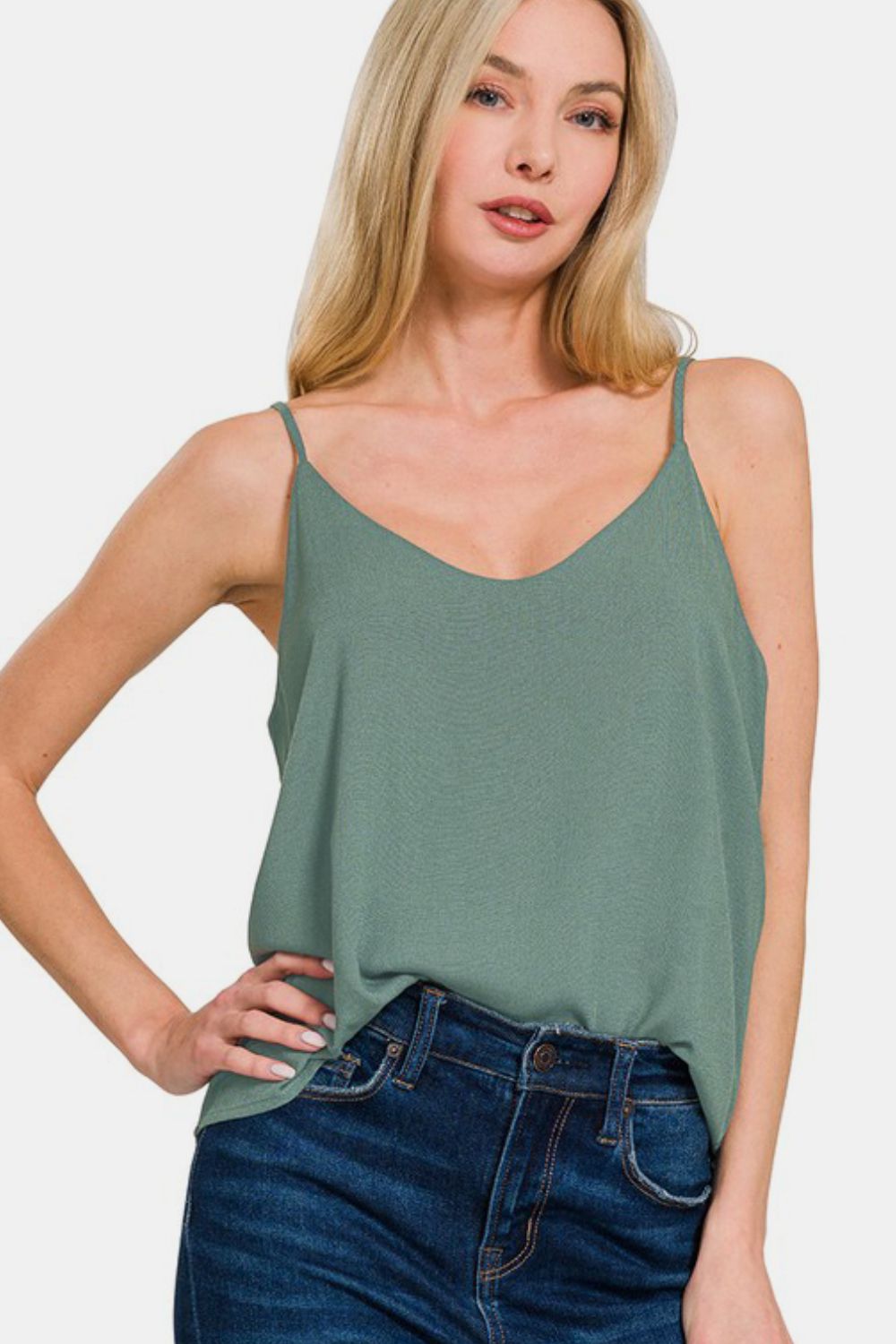 Zenana Two Layered Spaghetti Strap Cami-Very Besty