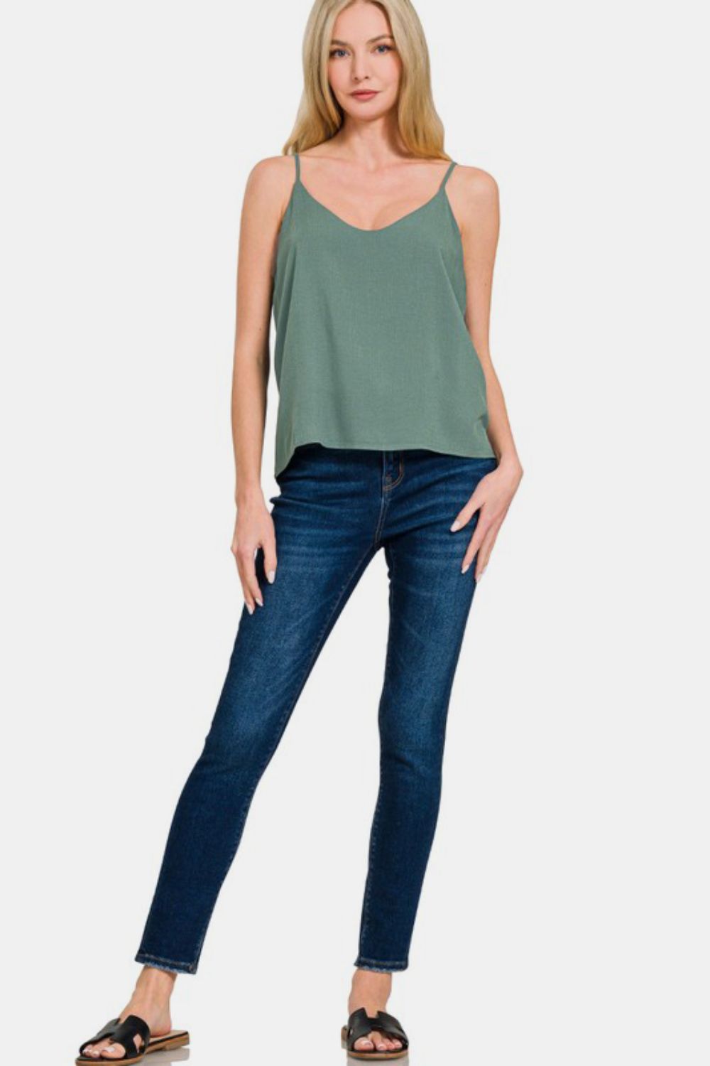 Zenana Two Layered Spaghetti Strap Cami-Very Besty