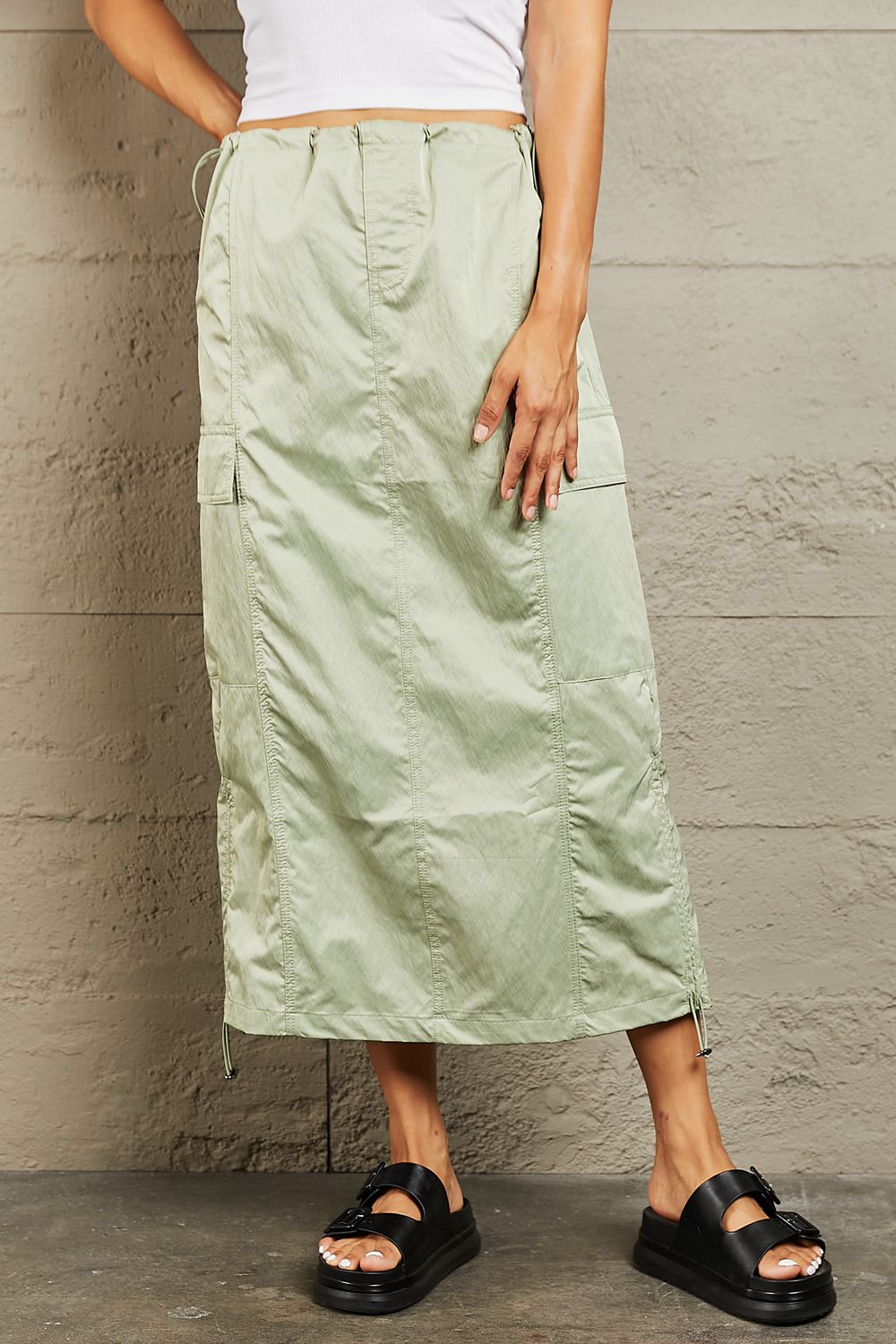 HYFVE Just In Time High Waisted Cargo Midi Skirt-Very Besty