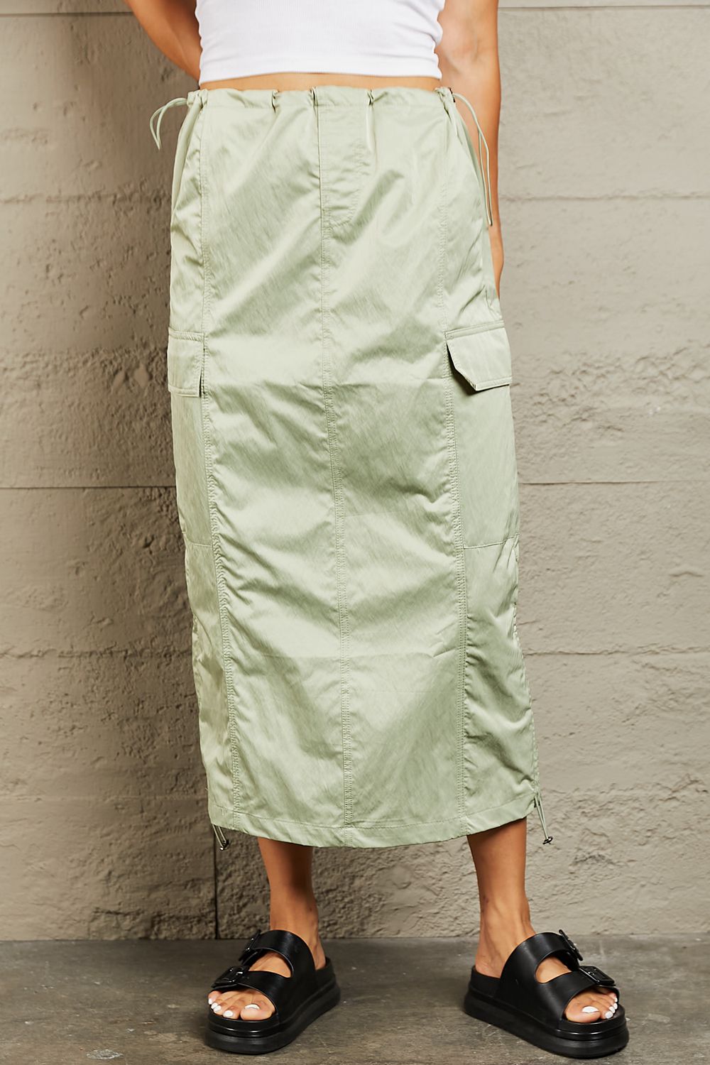 HYFVE Just In Time High Waisted Cargo Midi Skirt-Very Besty