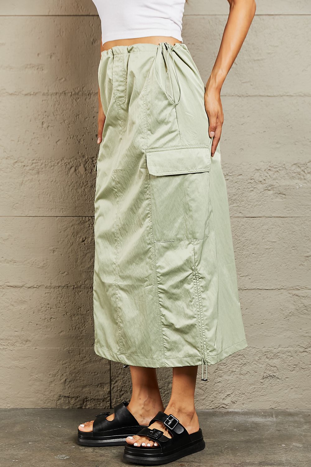 HYFVE Just In Time High Waisted Cargo Midi Skirt-Very Besty