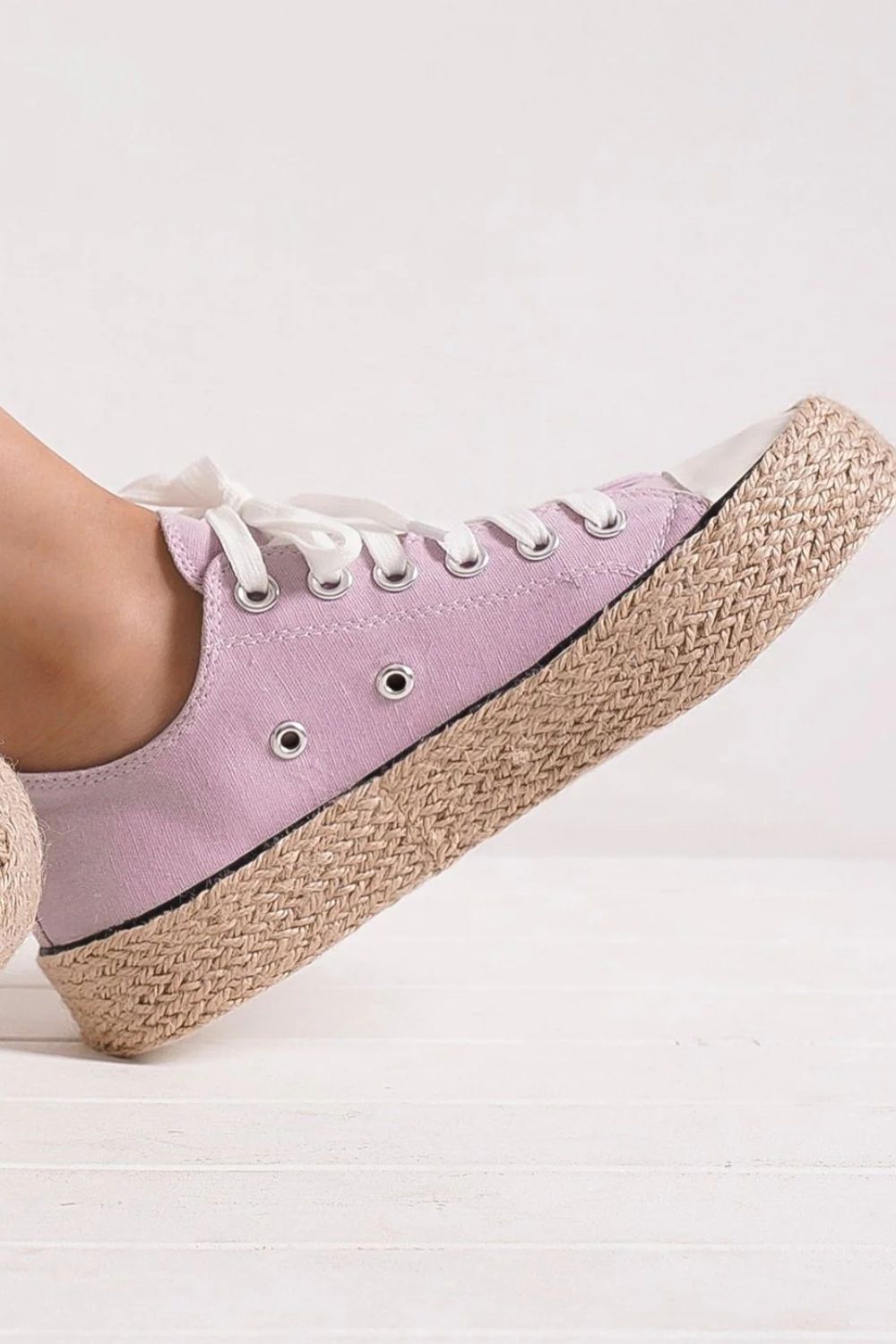 Beast Fashion Lace Up Woven Espadrille Sole Sneakers-Very Besty
