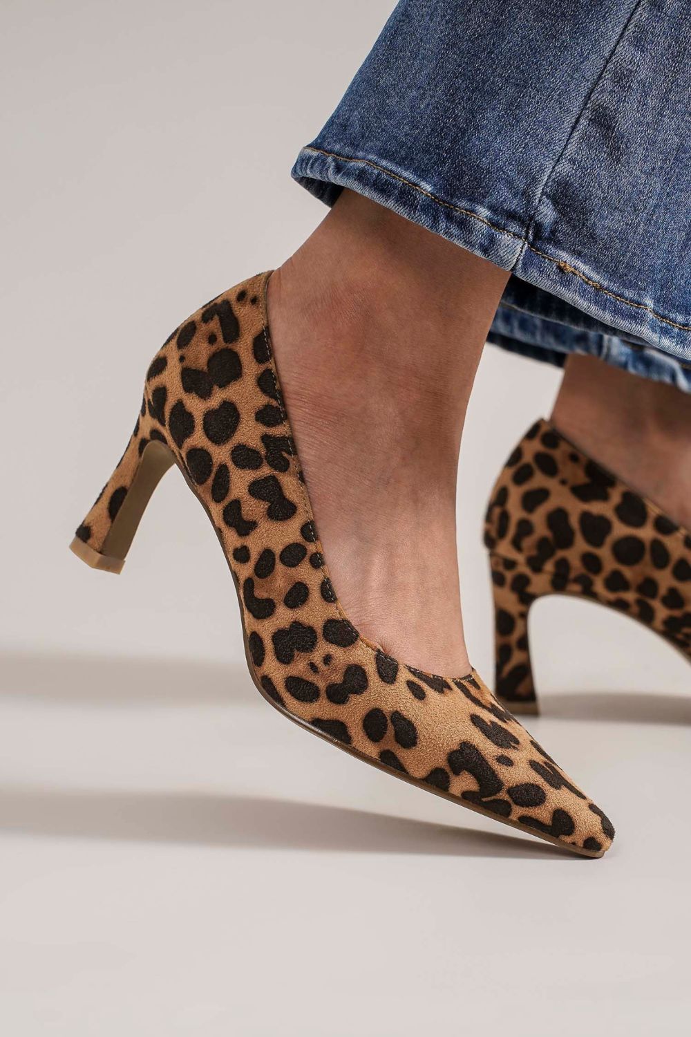 Beast Fashion Faux Suede Leopard Point Toe Pumps-Very Besty