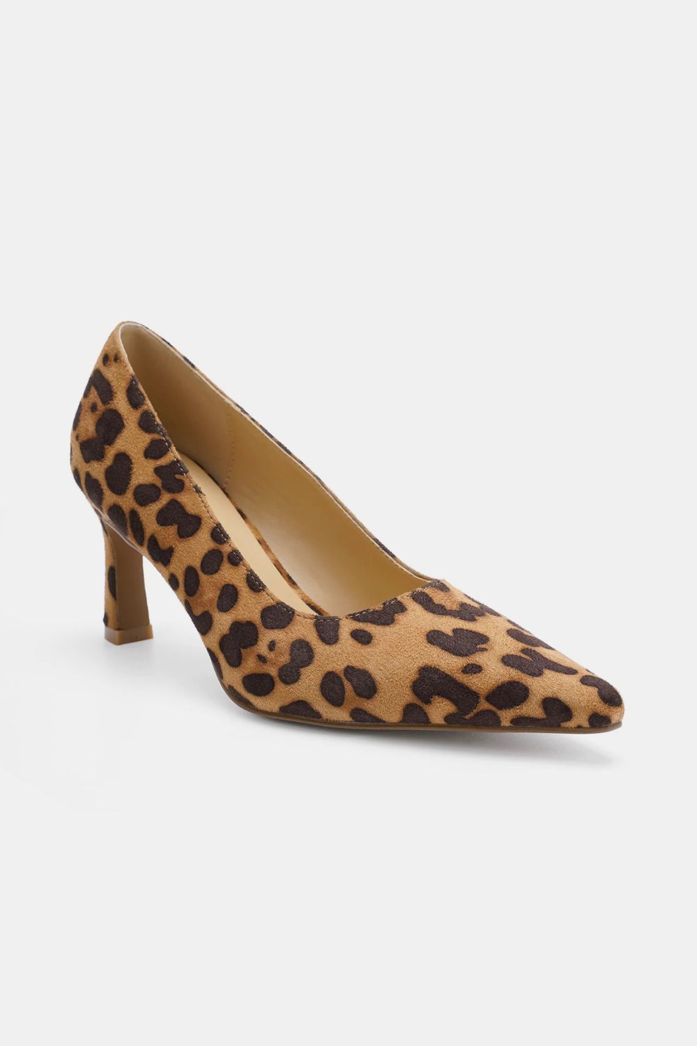Beast Fashion Faux Suede Leopard Point Toe Pumps-Very Besty