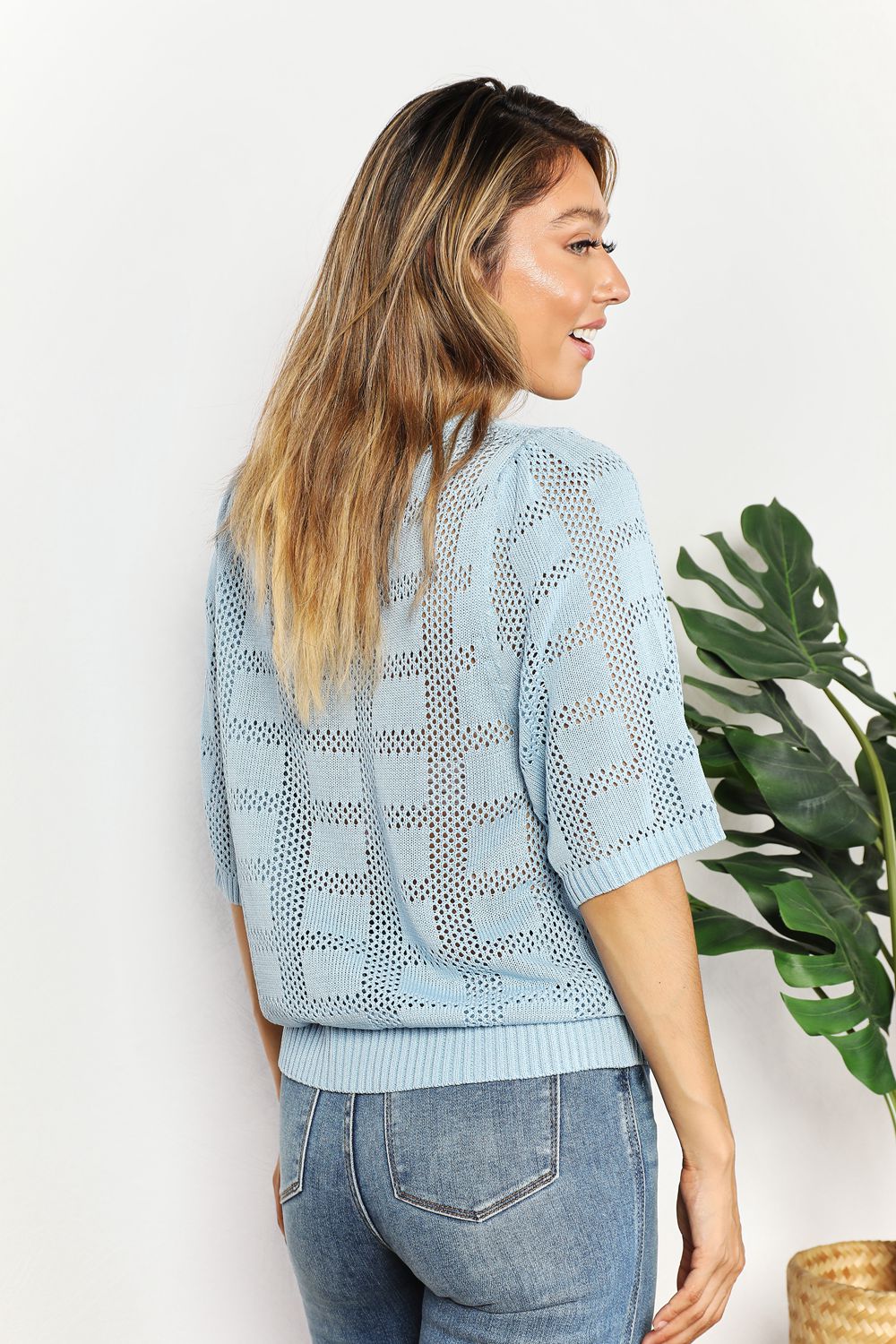 Mandy Ribbed Trim Round Neck Knit Top-Very Besty