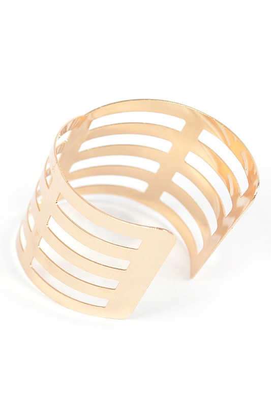 Cut Out Chevron Iconic Adjustable Cuff Bangle-Very Besty