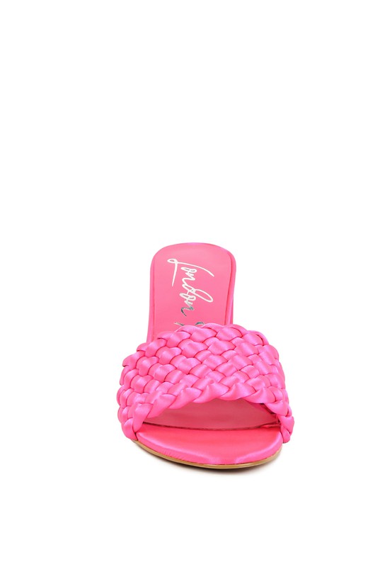 LUST LOOK BRAIDED SATIN BLOCK SANDALS-Very Besty